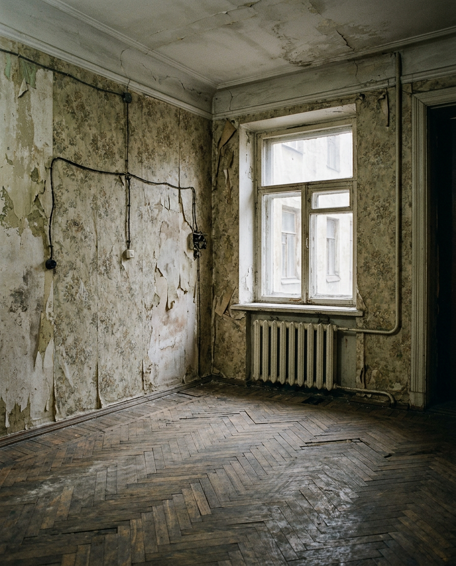The same living room before renovation